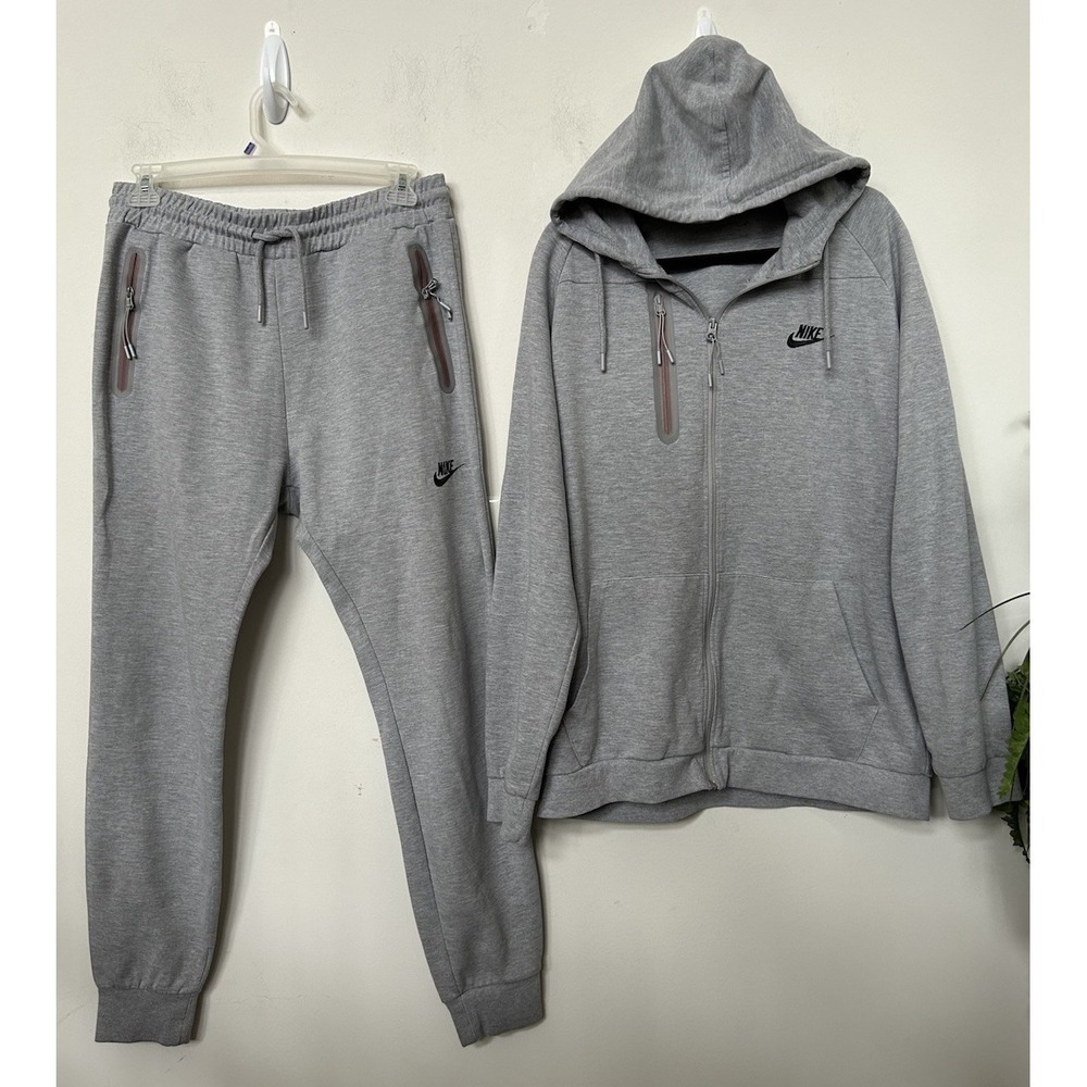 Nike Tech Fleece Tracksuit Set Grey Heather Hoodie Joggers Mens XL Streetwear